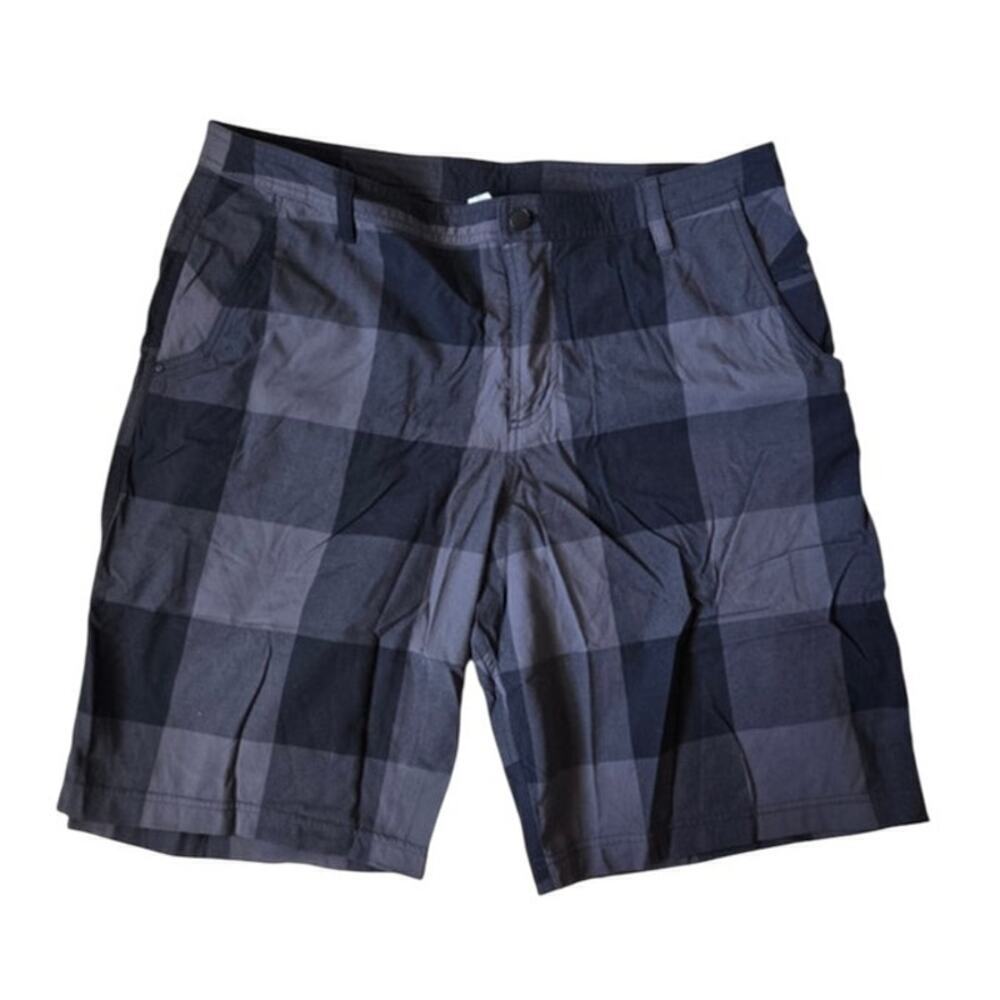 Lululemon Kahuna Plaid Shorts Black Gray Check  Size 32